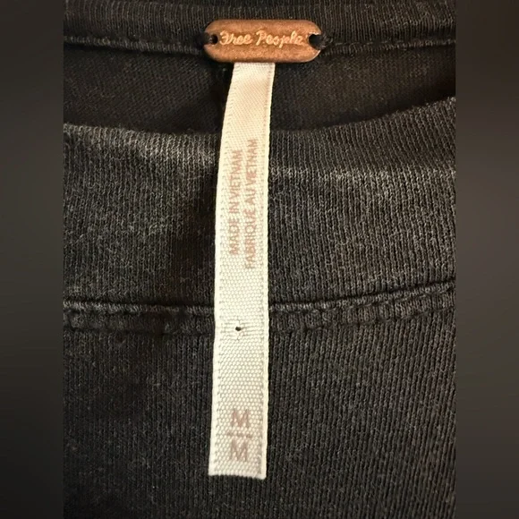 Free People Black Top with Sequin Sleeves - Picture 3 of 3